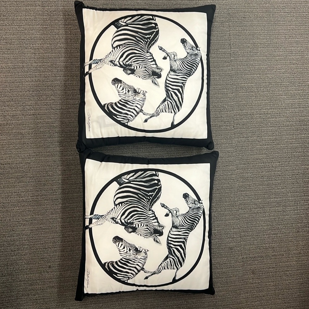 Scarf print silk pillow set